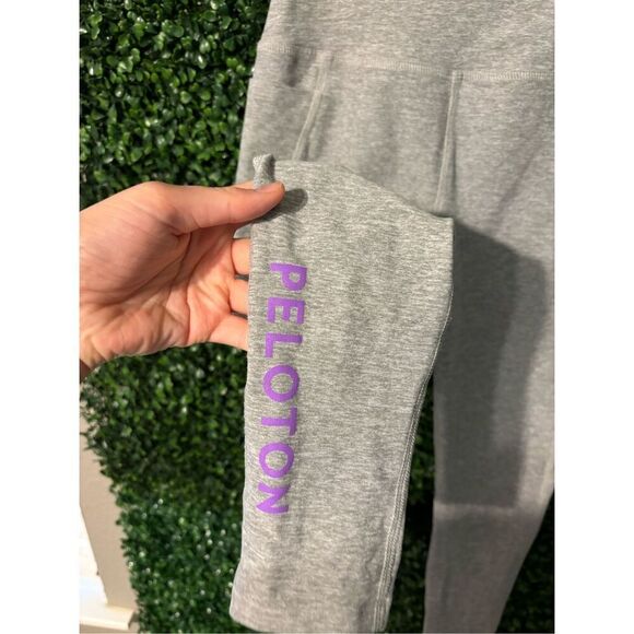 PELOTON x BEYOND YOGA High Waist Leggings Womens sz Medium Gray Space Dye 2 - Picture 2 of 6
